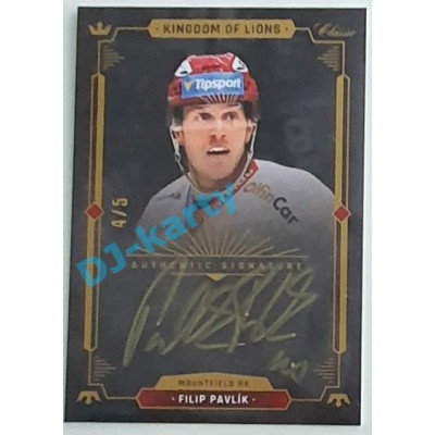 2021 OFS Kingdom of Lions Filip Pavlík #A04 4/5 Authentic Signature GOLD