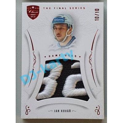 2021/22 OFS The Final Series Jan Kovář #MEM-JO 10/10 Game Used Red