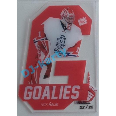 2021 MK reprezentace Nick Malík U20 #G12 22/25 Goalies Red Die-cut