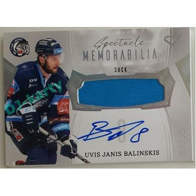 2022/23 Sportzoo ELH 2. série #SM-UB Uvis Janis Balinskis Spectacle Memorabilia 01/35