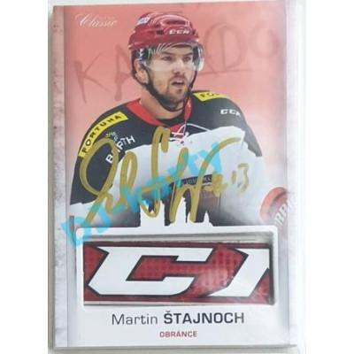 2017 OFS Mountfield Cup Martin Štajnoch #30 2/4 Game Used Stick Gold Signature