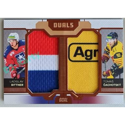 2022/23 Goal Cards Chance Liga Update #D-08 L. Bittner / T. Čachotský Duals Jersey Bronze 04/30