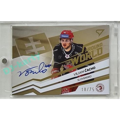 2023/24 Sportzoo ELH 2. serie #AWS-VC Viliam Čacho Around The World Auto xx/75