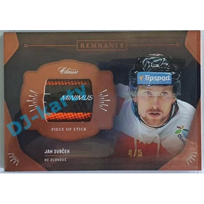 2020/21 OFS 1.série Jan Svrček #RPS-JSV 4/5 Game Used Remnants Black Cut