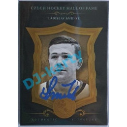 2020 OFS Síň slávy českého hokeje Ladislav Šmíd st. #SSCH-LŠM 16/20 Black Authentic Signature Blue