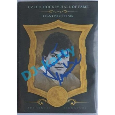 2020 OFS Síň slávy českého hokeje František Černík #SSCH-FČE 06/20 Black Authentic Signature Blue