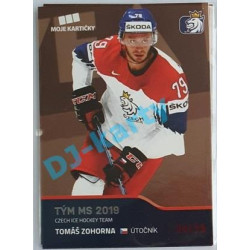2020 MK reprezentace Tomáš Zohorna Tým MS 2019 #67 04/25 Red