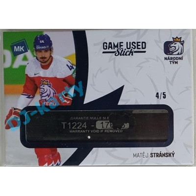 2021 MK reprezentace Matěj Stránský #5 4/5 Game used memorabilia Blue
