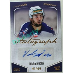 2022/23 Goal Cards Chance Liga 2. série #119 Michal Vodný Autograph xx/49
