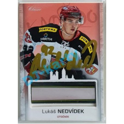 2017 OFS Mountfield Cup Lukáš Nedvídek #35 2/4 Game Used Stick Gold Signature