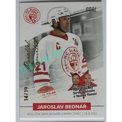 2022/23 Goal Cards Chance Liga 1. série #01 Jaroslav Bednář Rozlučka Slavia Parallel 14/19