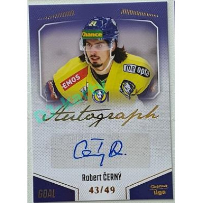 2022/23 Goal Cards Chance Liga 2. série #121 Robert Černý Autograph xx/49