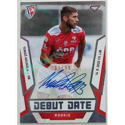 2022/23 Sportzoo Fortuna Liga 2. série #DRS-TK Tomáš Koukola Debut Date Rookie Auto xx/99
