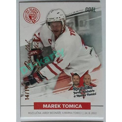 2022/23 Goal Cards Chance Liga 1. série #02 Marek Tomica Rozlučka Slavia Parallel 14/19