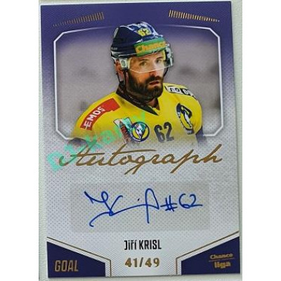 2022/23 Goal Cards Chance Liga 2. série #122 Jiří Krisl Autograph xx/49