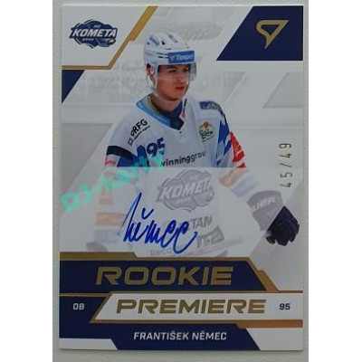 2022/23 Sportzoo ELH 2. série #RPS-FN František Němec Rookie Premiere Auto xx/49