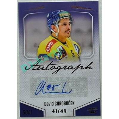 2022/23 Goal Cards Chance Liga 2. série #123 David Chroboček Autograph xx/49