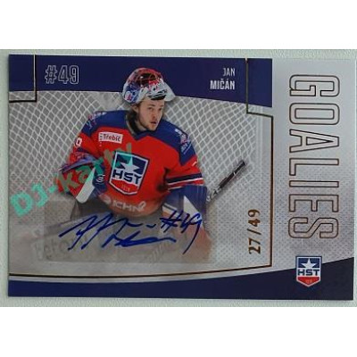 2022/23 Goal Cards Chance Liga 2. série #27 Jan Mičán Goalies Autograph xx/49