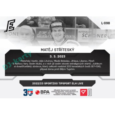 2022/23 Sportzoo ELH LIVE #L-098 Matěj Stříteský xx/26