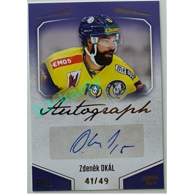 2022/23 Goal Cards Chance Liga 2. série #124 Zdeněk Okál Autograph xx/49