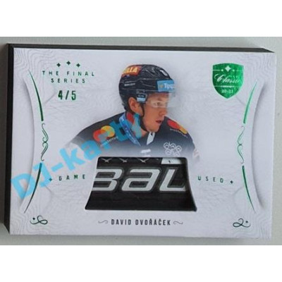2021/22 OFS The Final Series David Dvořáček #STI-DVD 4/5 Game Used Stick Emerald