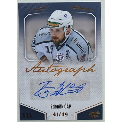 2022/23 Goal Cards Chance Liga 2. série #134 Zdeněk Čáp Autograph xx/49