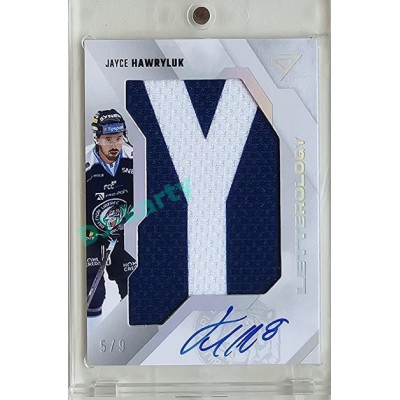 2023/24 Sportzoo ELH 1. série #LL-JH Jayce Hawryluk Letterology 5/9 písmeno Y