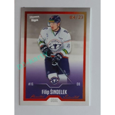 2022/23 Goal Cards Chance Liga 2. série #263 Filip Šindelek Gold 04/23