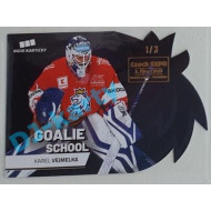 2020 MK reprezentace Karel Vejmelka #7 1/3 Goalie School Die-cut Blue Czech Expo