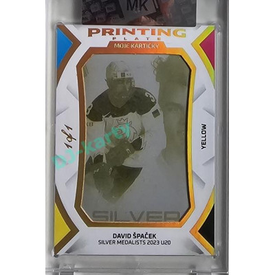 2023 MK The Gamers Extended #PP-DŠ David Špaček Silver Medalists U20 Printing Plates 2023 Yellow 1of1