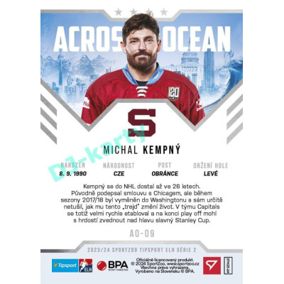 2023/24 Sportzoo ELH 2. serie #AO-09 Michal Kempný Across The Ocean