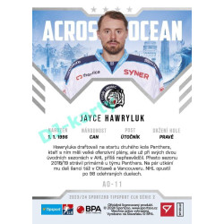 2023/24 Sportzoo ELH 2. serie #AO-11 Jayce Hawryluk Across The Ocean