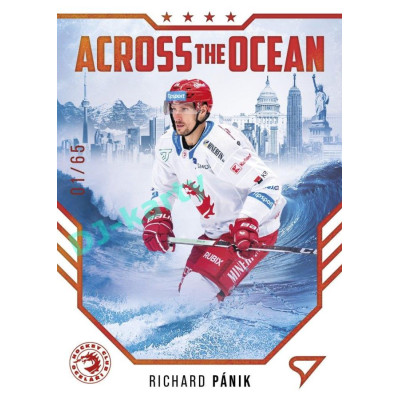 2023/24 Sportzoo ELH 2. serie #AO-02 Richard Pánik Across The Ocean Red xx/65