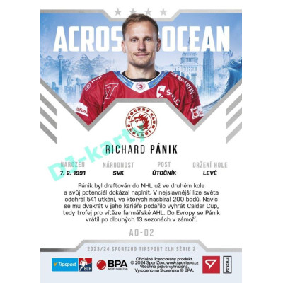 2023/24 Sportzoo ELH 2. serie #AO-02 Richard Pánik Across The Ocean