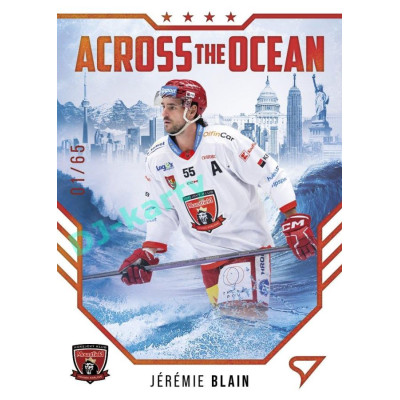 2023/24 Sportzoo ELH 2. serie #AO-03 Jérémie Blain Across The Ocean Red xx/65