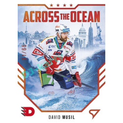 2023/24 Sportzoo ELH 2. serie #AO-05 David Musil Across The Ocean Red xx/65