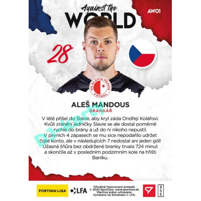 2021/22 Sportzoo Fortuna Liga 2. série #AW01 Aleš Mandous AGAINST THE WORLD