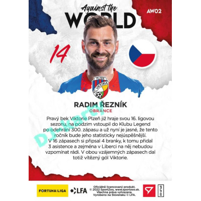 2021/22 Sportzoo Fortuna Liga 2. série #AW02 Radim Řezník AGAINST THE WORLD