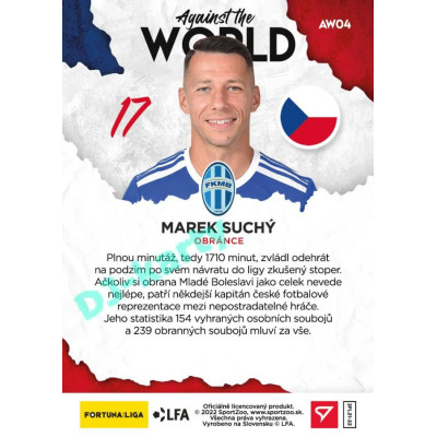2021/22 Sportzoo Fortuna Liga 2. série #AW04 Marek Suchý AGAINST THE WORLD