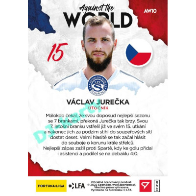 2021/22 Sportzoo Fortuna Liga 2. série #AW10 Václav Jurečka AGAINST THE WORLD