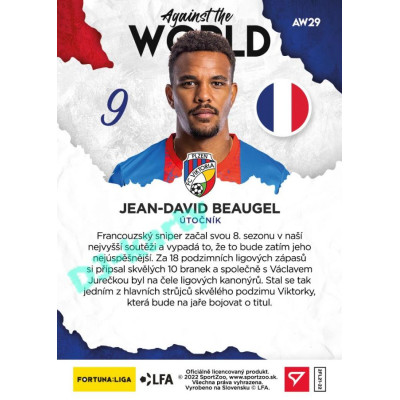 2021/22 Sportzoo Fortuna Liga 2. série #AW29 Jean-David Beauguel AGAINST THE WORLD