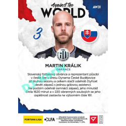 2021/22 Sportzoo Fortuna Liga 2. série #AW31 Martin Králik AGAINST THE WORLD