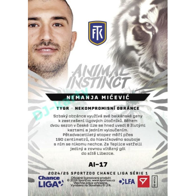 2024/25 Sportzoo Chance Liga 1. série #AI-17 Nemanja Mićević Animal Instinct