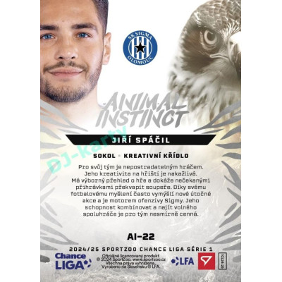 2024/25 Sportzoo Chance Liga 1. série #AI-22 Jiří Spáčil Animal Instinct