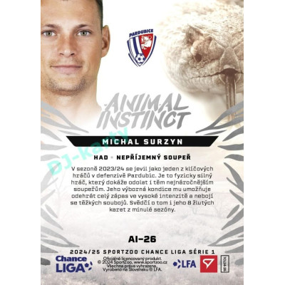 2024/25 Sportzoo Chance Liga 1. série #AI-26 Michal Surzyn Animal Instinct