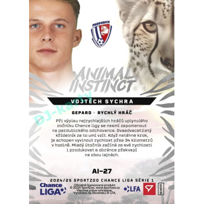 2024/25 Sportzoo Chance Liga 1. série #AI-27 Vojtěch Sychra Animal Instinct
