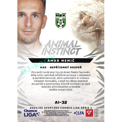 2024/25 Sportzoo Chance Liga 1. série #AI-32 Amar Memić Animal Instinct