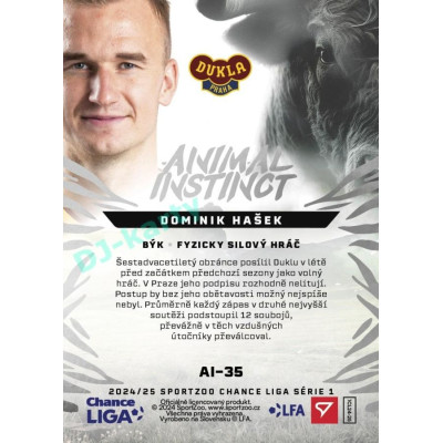 2024/25 Sportzoo Chance Liga 1. série #AI-35 Dominik Hašek Animal Instinct