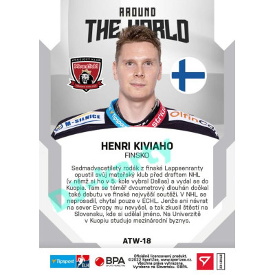 2021/22 Sportzoo TIPSPORT ELH 2. série #ATW-18 Henri Kiviaho Around The World