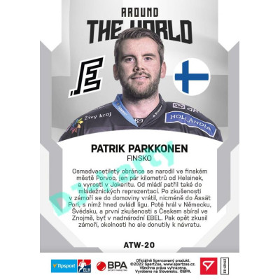 2021/22 Sportzoo TIPSPORT ELH 2. série #ATW-20 Patrik Parkkonen Around The World